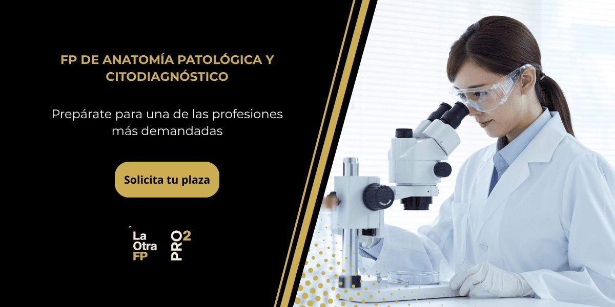Banner profesional con microscopio